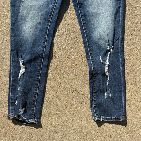 BKE Gabby 27x27 Curvy Fit High Rise Ankle Skinny Distressed Blue Jeans ABK2875A - Picture 2 of 9